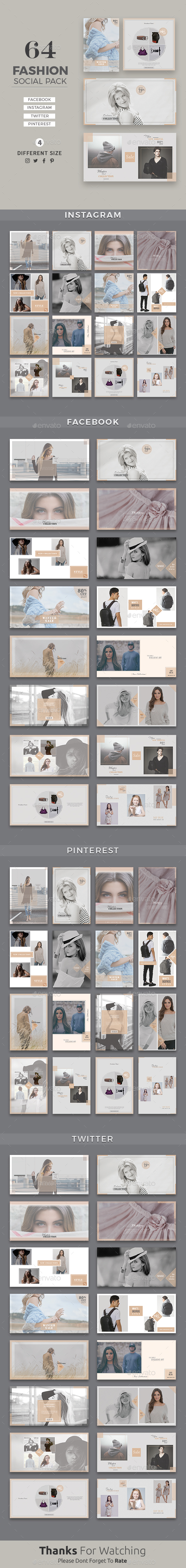 Fashion Social Media Pack - Social Media Web Elements