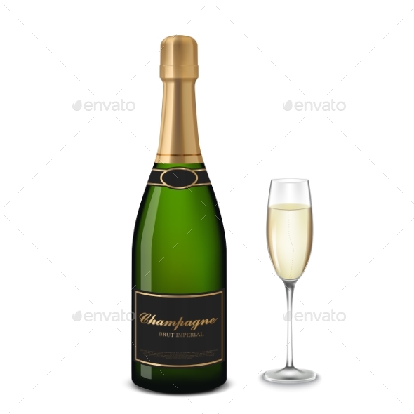GraphicRiver Glass of Champagne and Bottle 21056641 GraphicRiver Glass of Champagne and Bottle 21056641