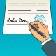 Hand Sign Document Pop Art Vector Illustration, Vectors | GraphicRiver