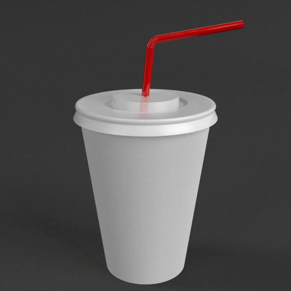 Paper Cup with Straw - 3DOcean Item for Sale