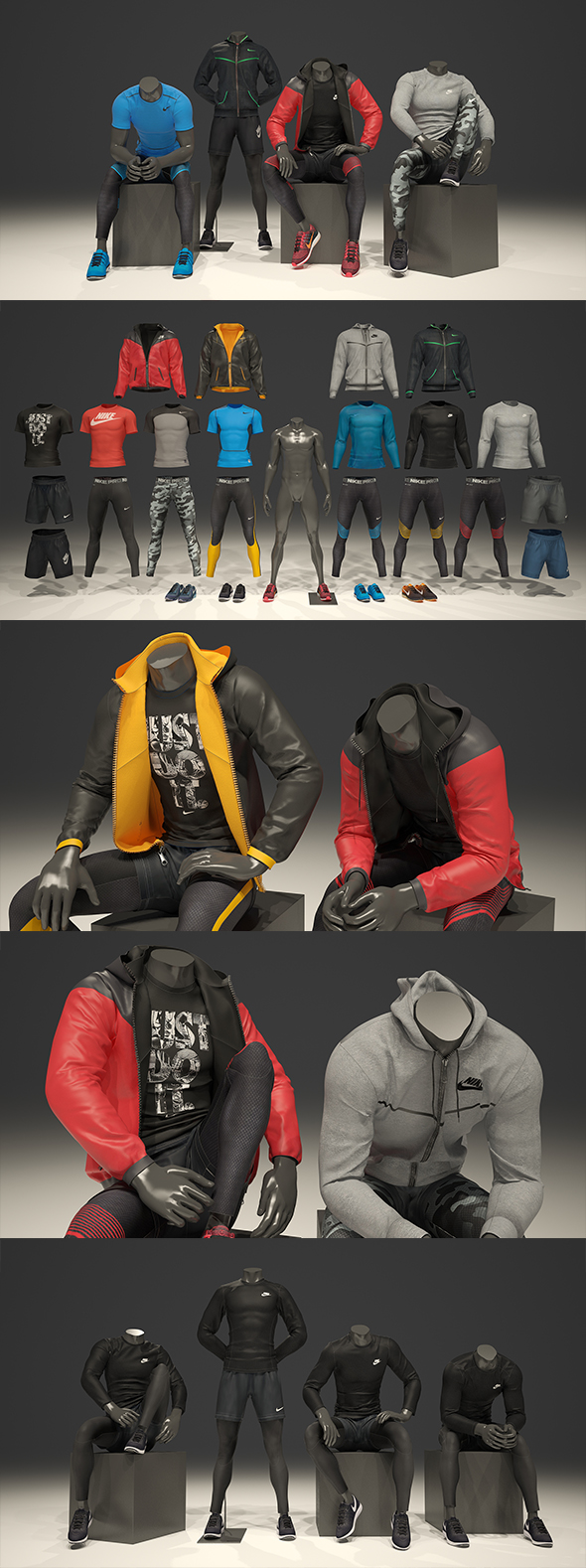 3DOcean Male mannequin Nike pack 2 3D model 21058362