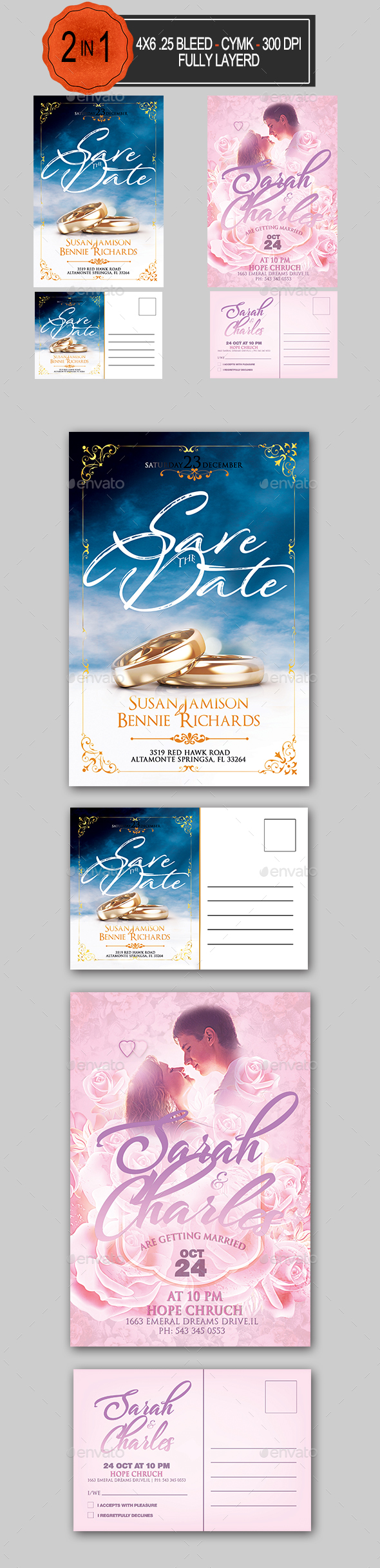 GraphicRiver Wedding Invitation Bundle 21058650 GraphicRiver Wedding Invitation Bundle 21058650