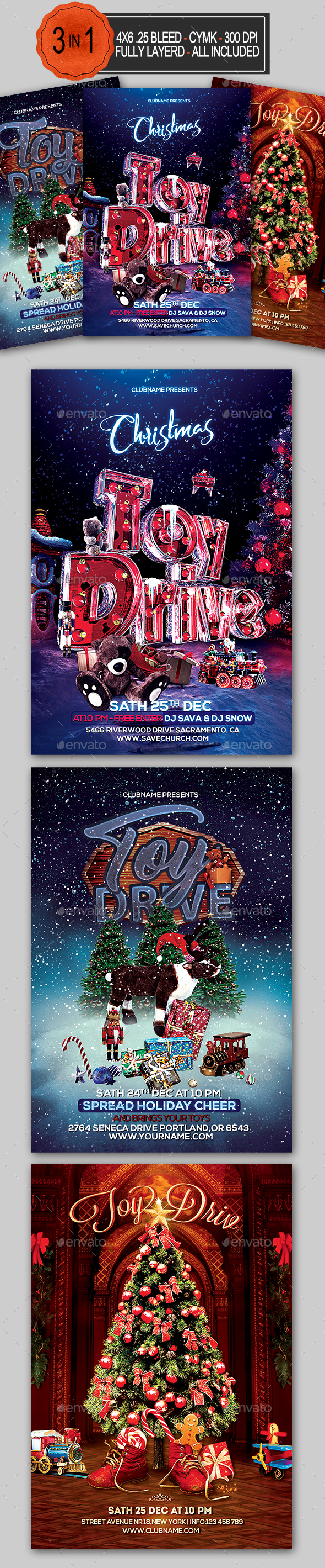 Toy Drive Flyer Bundle - Holidays Events