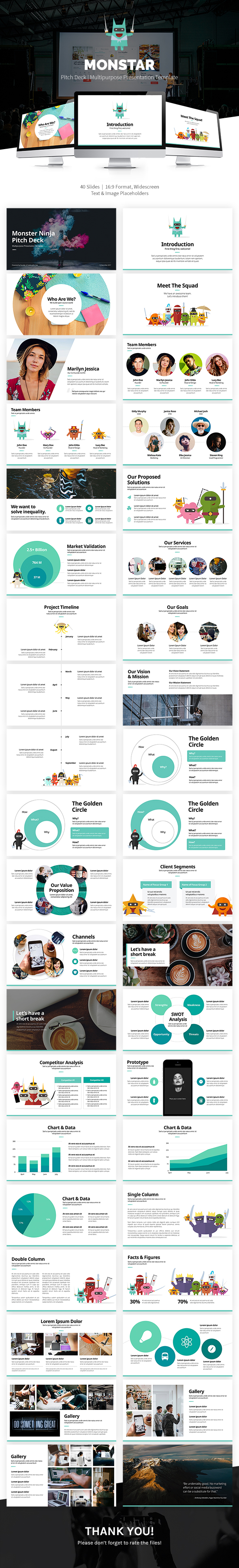Monstar Pitch Deck Template - Keynote Templates Presentation Templates
