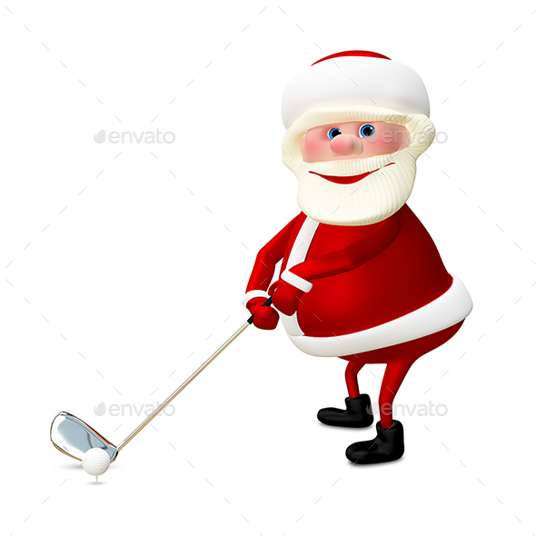 GraphicRiver 3D Illustration of Santa Claus Golfer 21059170 GraphicRiver 3D Illustration of Santa Claus Golfer 21059170