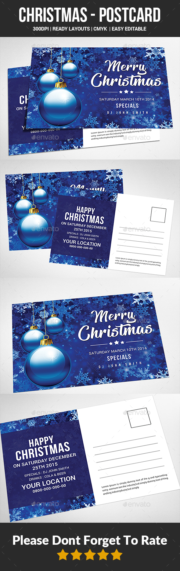 Christmas - Postcard Templates - Cards & Invites Print Templates