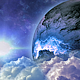 Abstract Clouds in Space with Planet and Shine Star  - VideoHive Item for Sale
