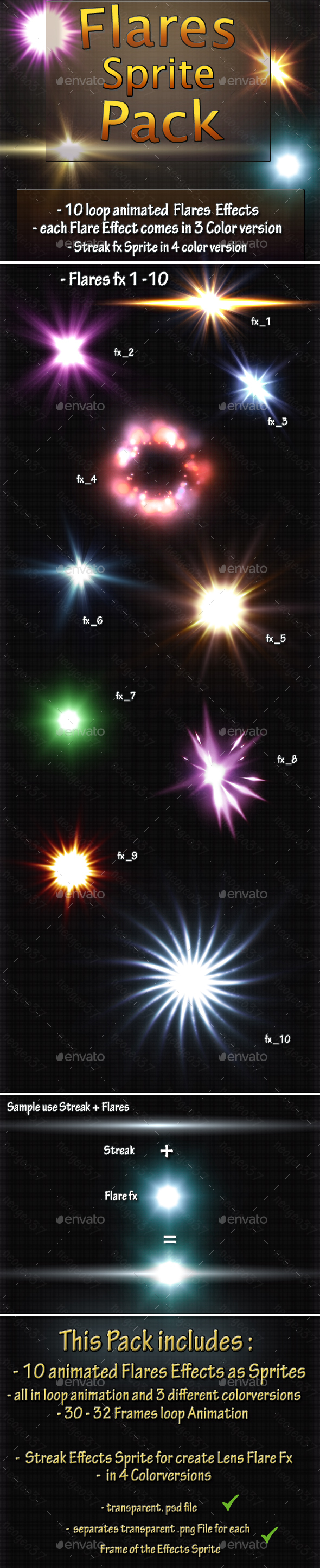 Flares Effects - Sprites Game Assets