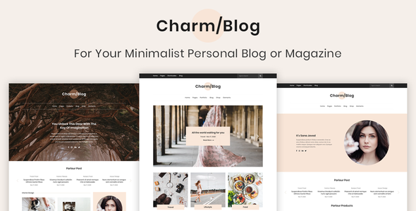 Charm Blog - Minimalist Personal Blog & Magazine PSD Template - PSD Templates
