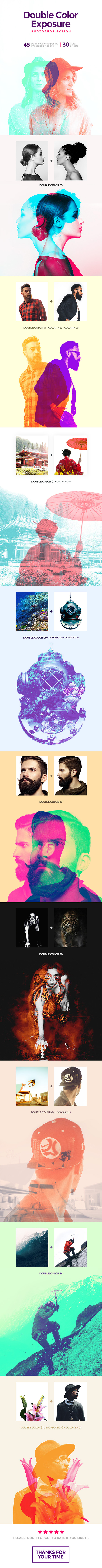 Double Color Exposure Photoshop Action - Photo Effects Actions