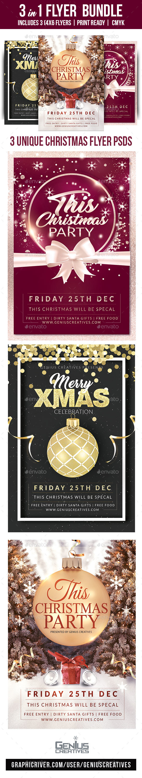 Christmas Flyer Bundle Volume 1 - Holidays Events
