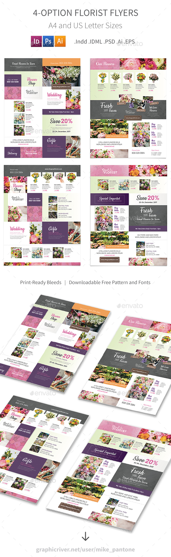 GraphicRiver Florist Flyers 3 4 Options 21060793 GraphicRiver Florist Flyers 3 4 Options 21060793