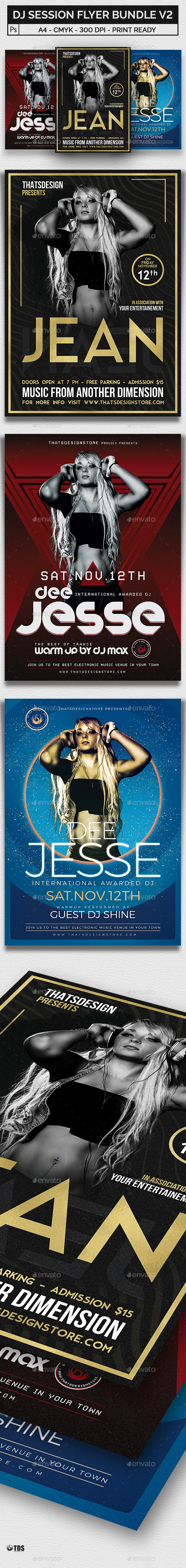 DJ Session Flyer Bundle V2 - Clubs & Parties Events