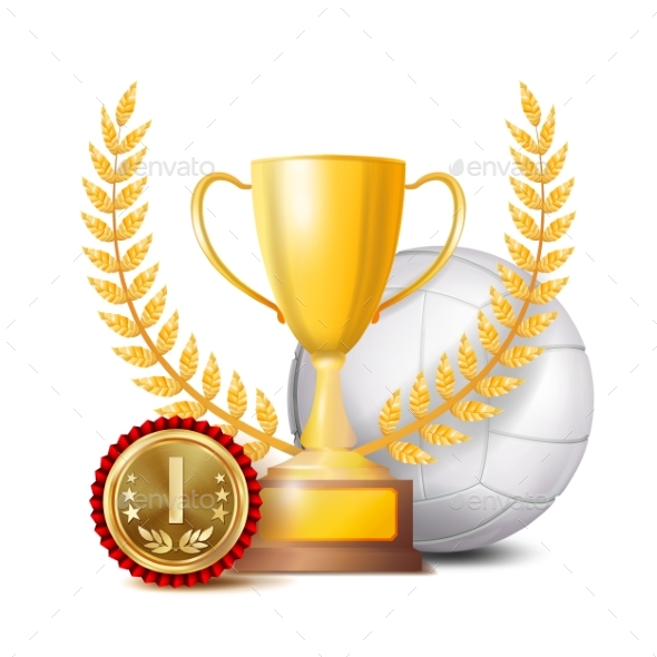 Volleyball Achievement Award Vector - Sports/Activity Conceptual