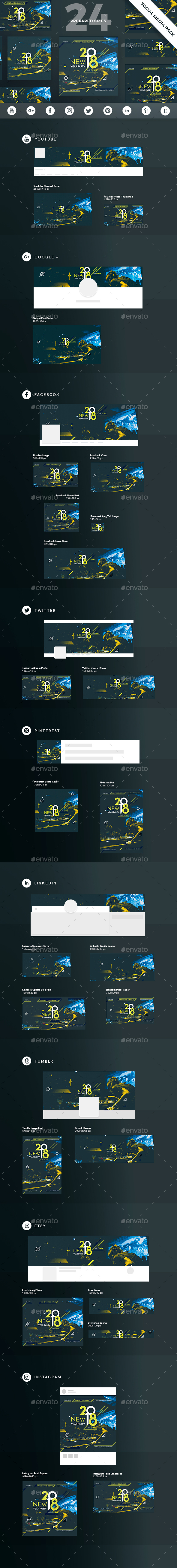 New Year Party Social Media Pack - Miscellaneous Social Media