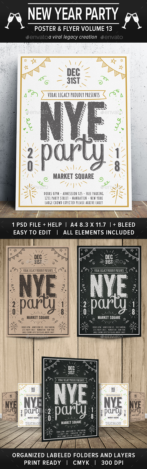 New Year Party Poster / Flyer V13 - Events Flyers