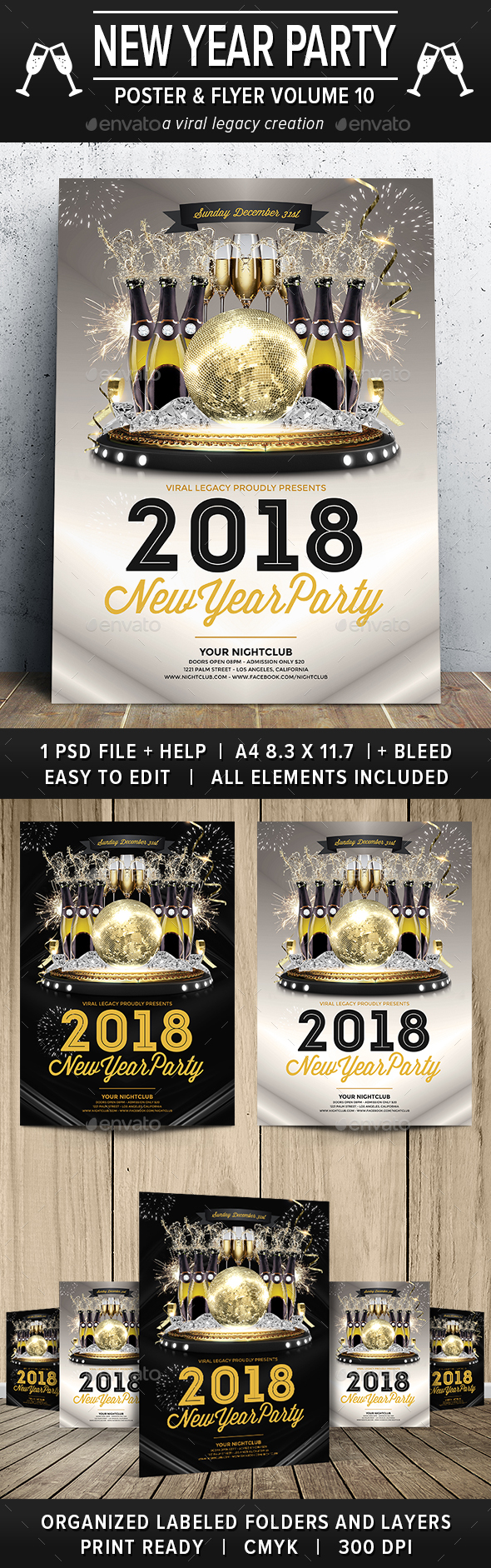 New Year Party Poster / Flyer V10 - Flyers Print Templates
