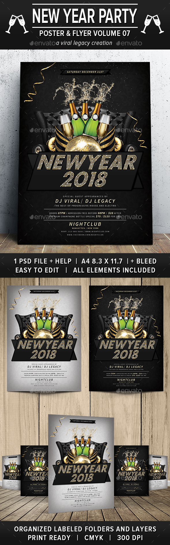 New Year Party Poster / Flyer V07 - Flyers Print Templates