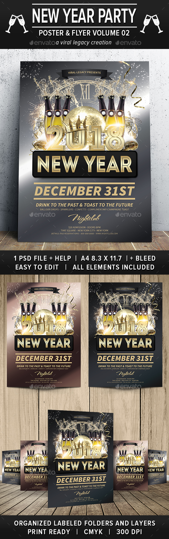 New Year Party Poster / Flyer V02 - Events Flyers