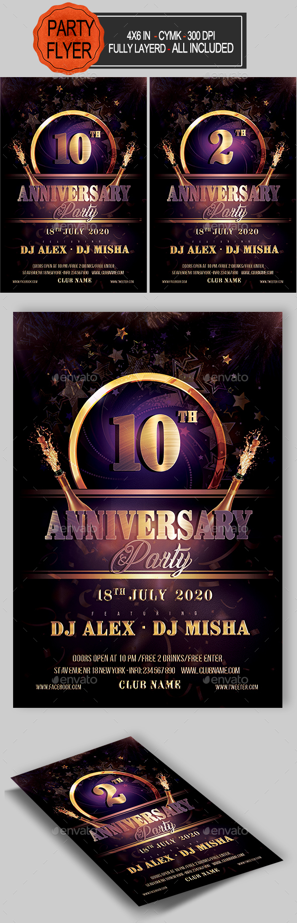 Anniversary Flyer - Clubs & Parties Events