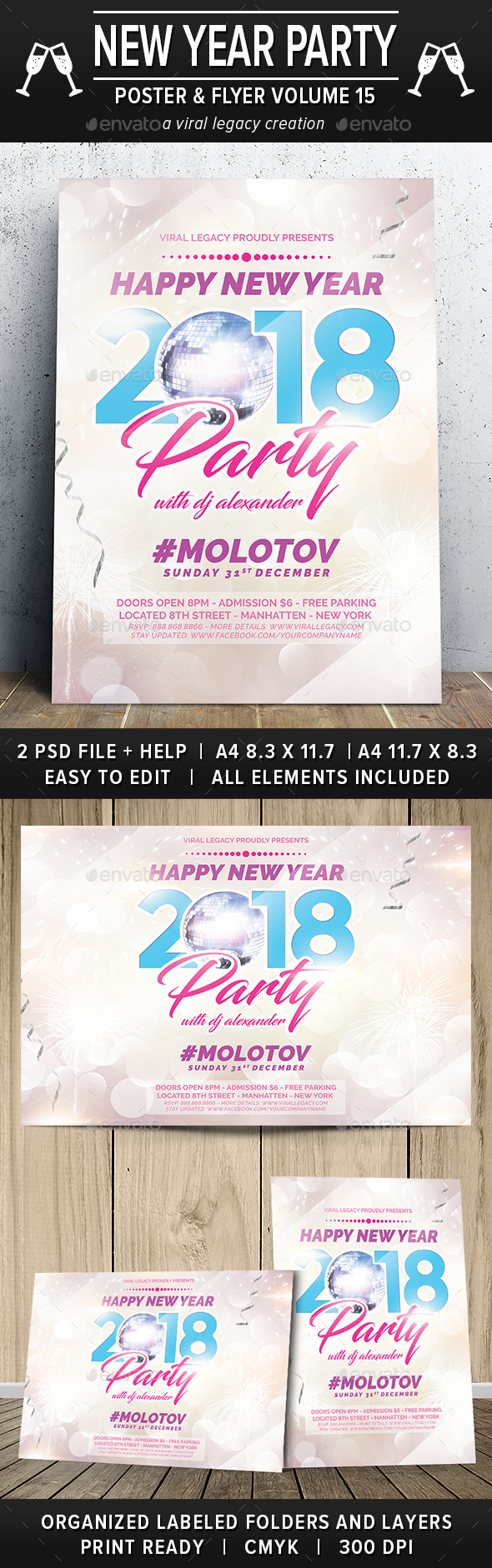 New Year Party Poster / Flyer V15 - Events Flyers