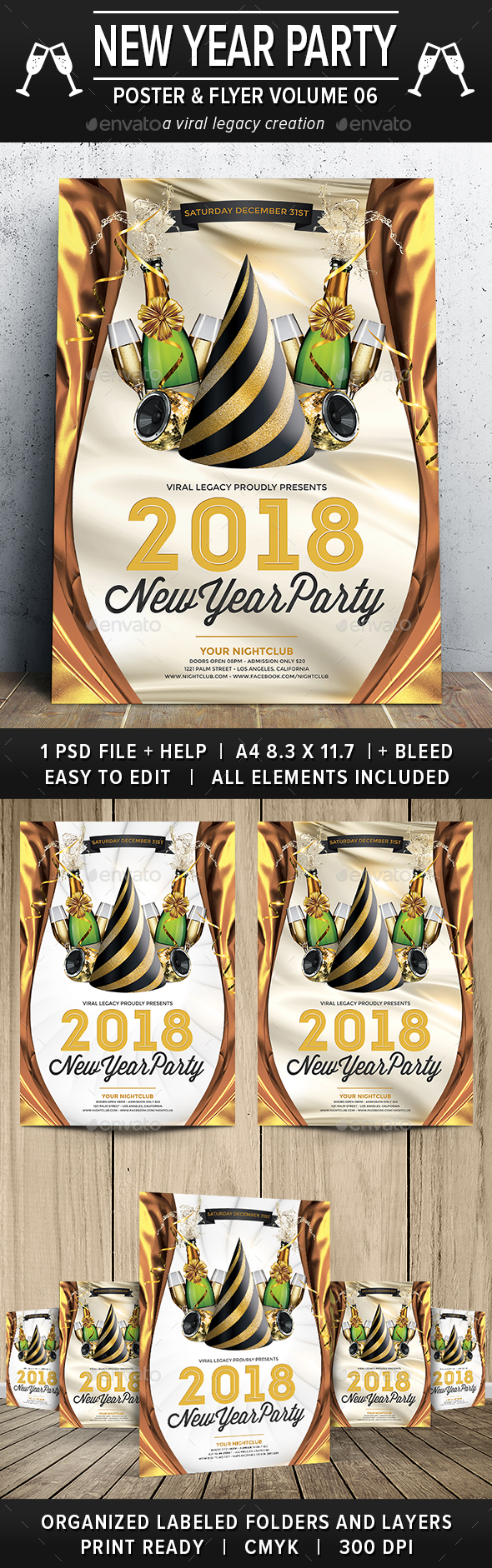 New Year Party Poster / Flyer V06 - Flyers Print Templates