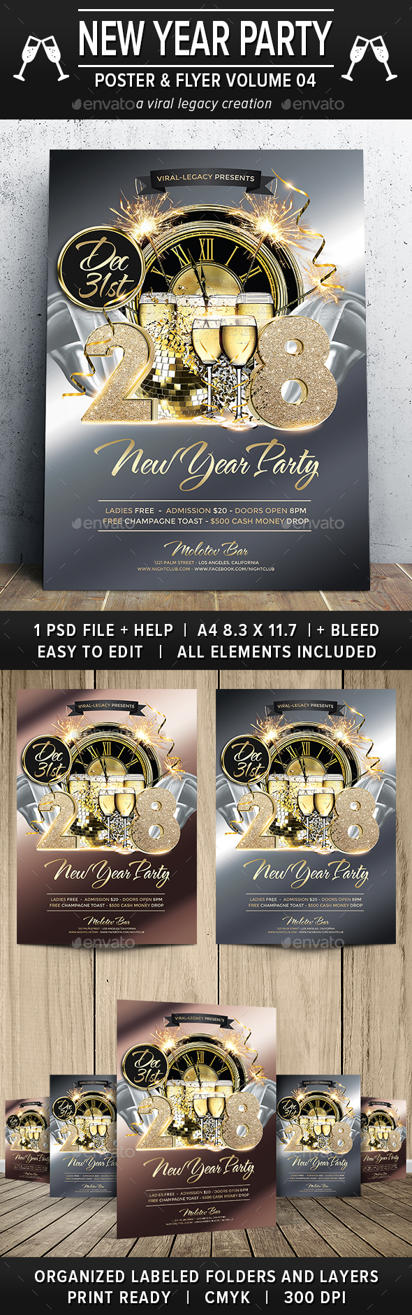 New Year Party Poster / Flyer V04 - Events Flyers