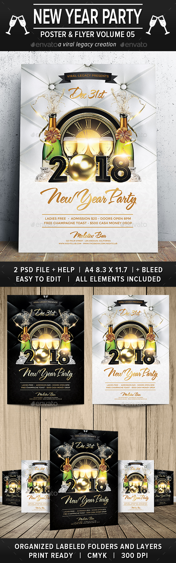 New Year Party Poster / Flyer V05 - Flyers Print Templates