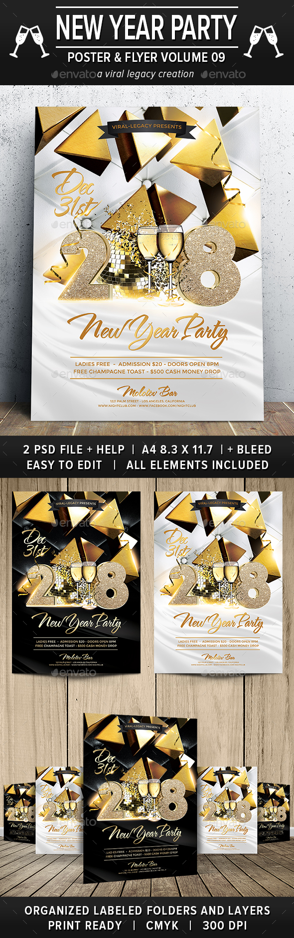 New Year Party Poster / Flyer V09 - Flyers Print Templates