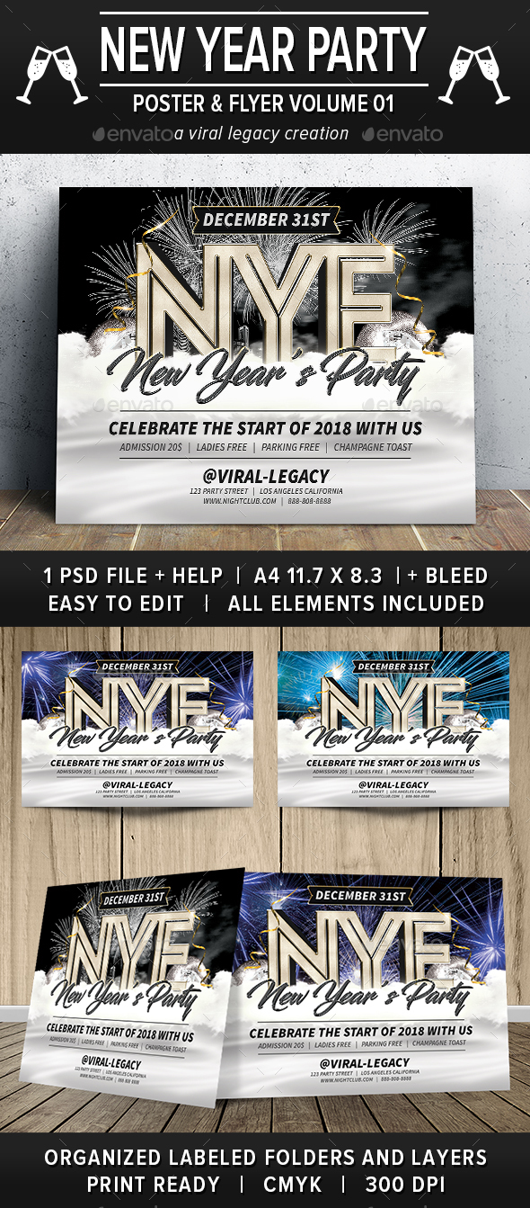 New Year Party Poster / Flyer V01 - Events Flyers