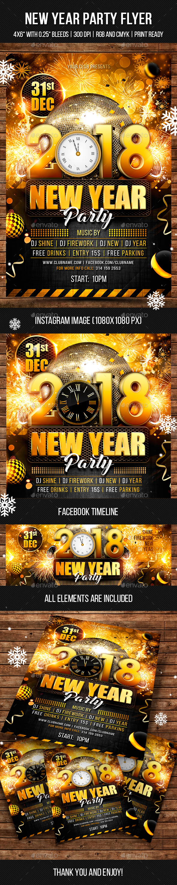 New Year Party Flyer - Clubs & Parties Events
