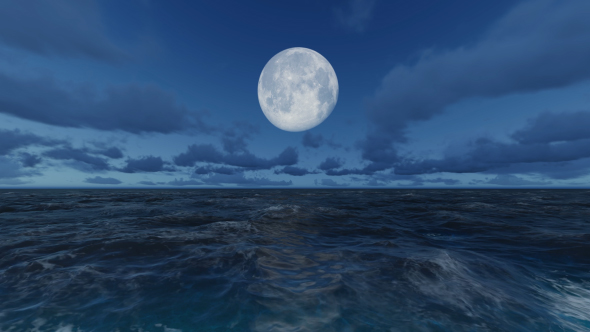 Night Sea With Moon