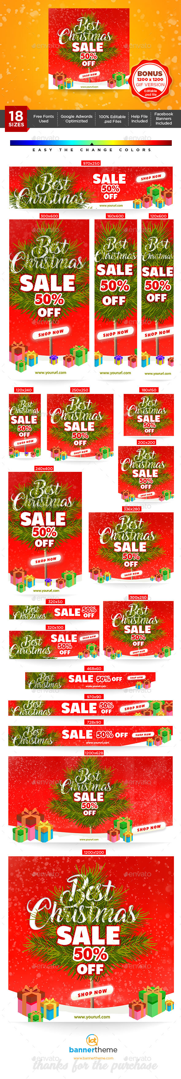 Christmas Sale Banner Set - Banners & Ads Web Elements