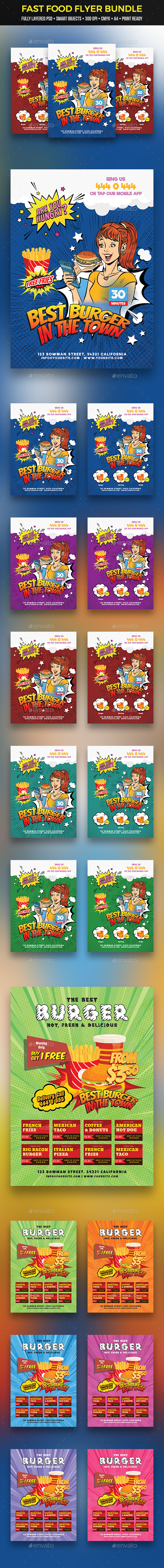 GraphicRiver Fast Food Flyer Bundle 21053450 GraphicRiver Fast Food Flyer Bundle 21053450