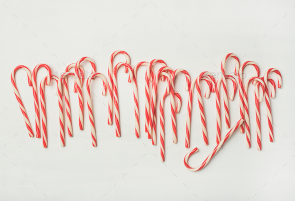 Christmas holiday candy cane pattern, texture and background, horizontal composition - Stock Photo - Images