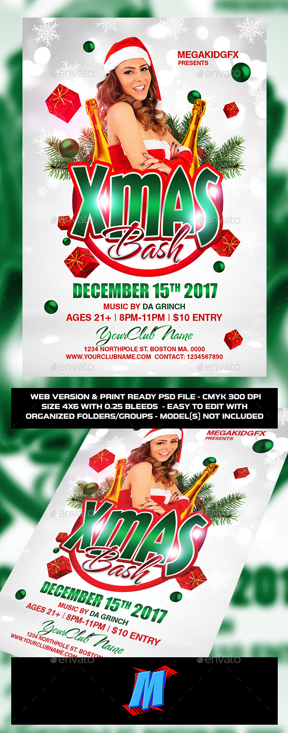 Xmas Bash Flyer Template - Clubs & Parties Events