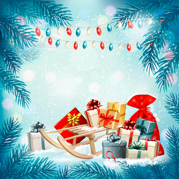 GraphicRiver Christmas Holiday Background With Presents And Tree 21068930 GraphicRiver Christmas Holiday Background With Presents And Tree 21068930