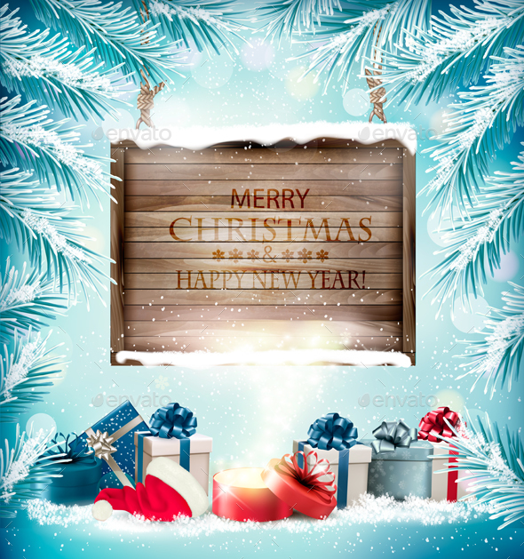 Christmas Holiday Background And Presents - Christmas Seasons/Holidays