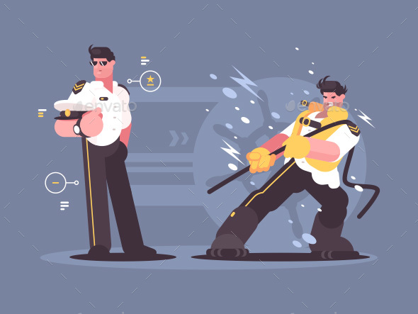 Captain of Cruise Liner in Uniform - People Characters