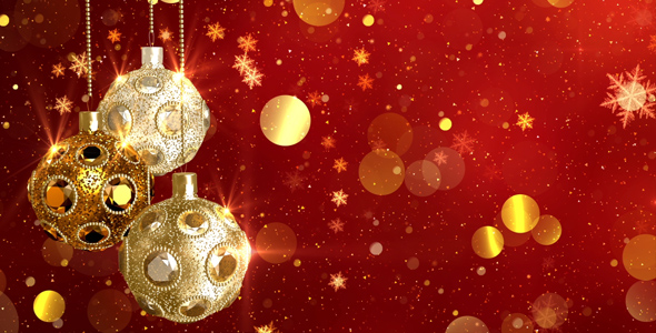 Gold Christmas Balls Background, Motion Graphics | VideoHive