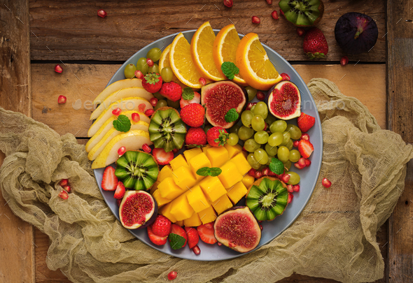 Platter fruits and berries. - Stock Photo - Images