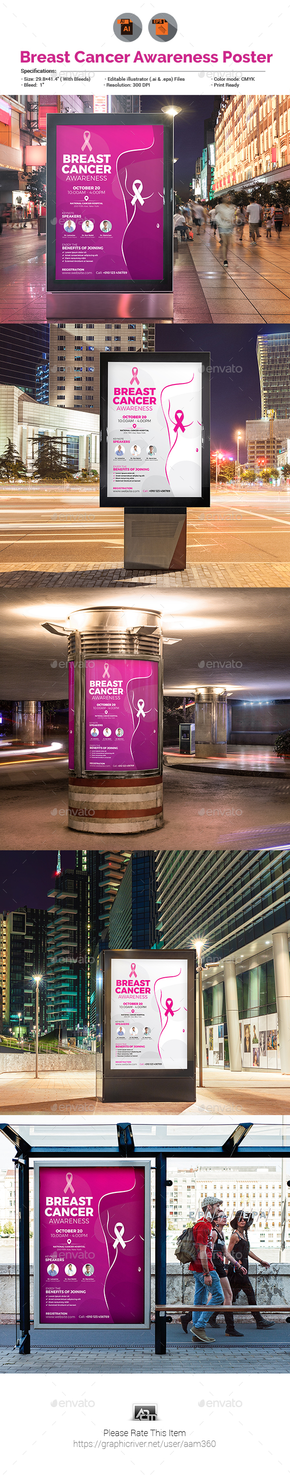 GraphicRiver Breast Cancer Awareness Poster 21070600 GraphicRiver Breast Cancer Awareness Poster 21070600