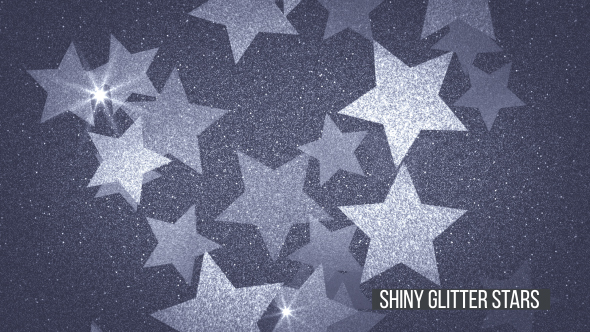 Silver Glitter Stars Loop Background