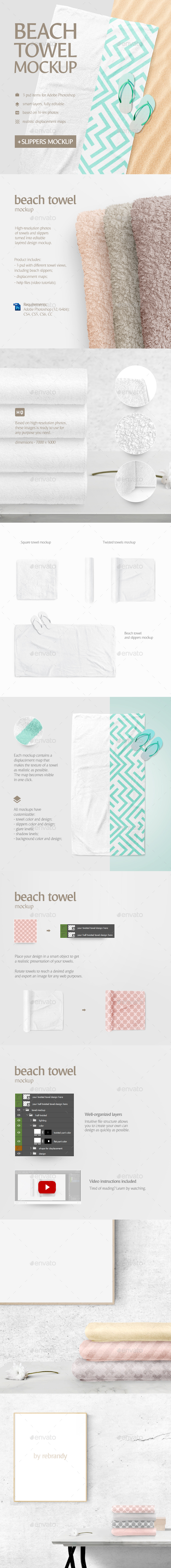GraphicRiver Beach Towel Mockup 21070931 GraphicRiver Beach Towel Mockup 21070931