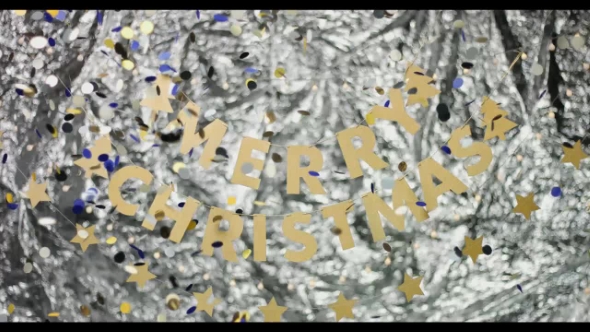 Merry Christmas Sign on Abstract Background