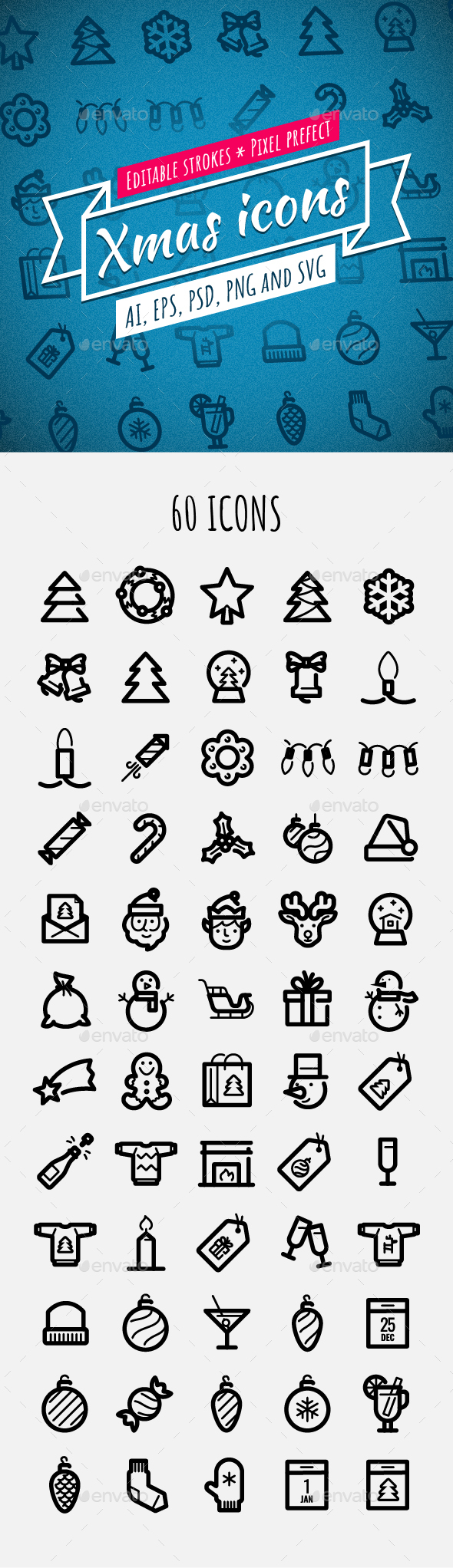 60 Xmas Icons - Seasonal Icons