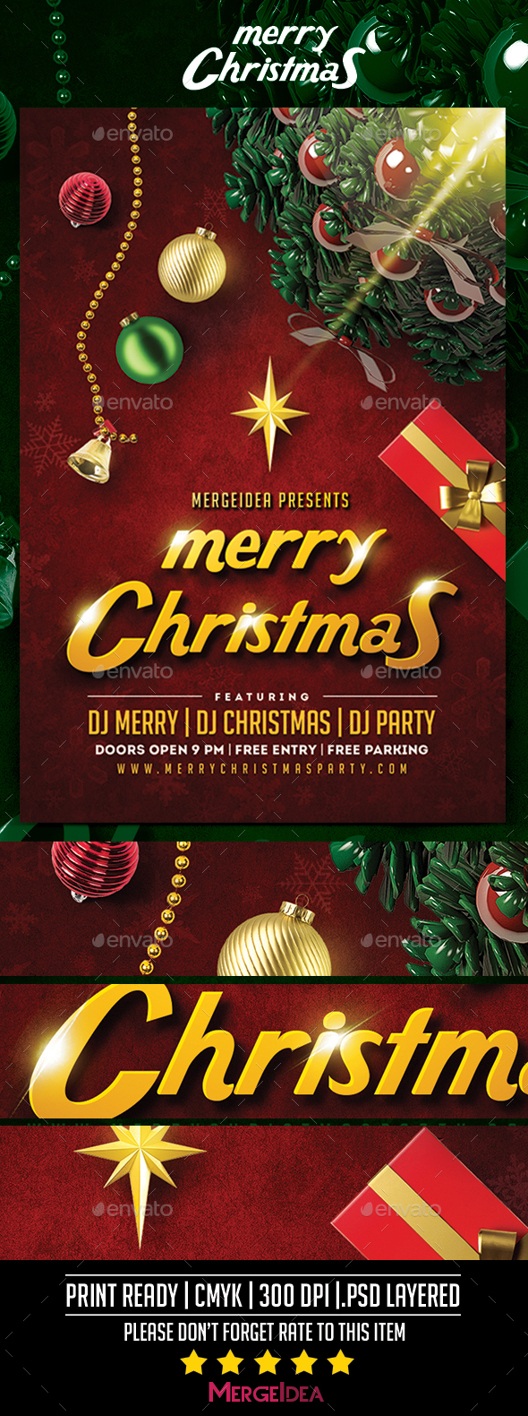 Merry Christmas Party Flyer - Holidays Events