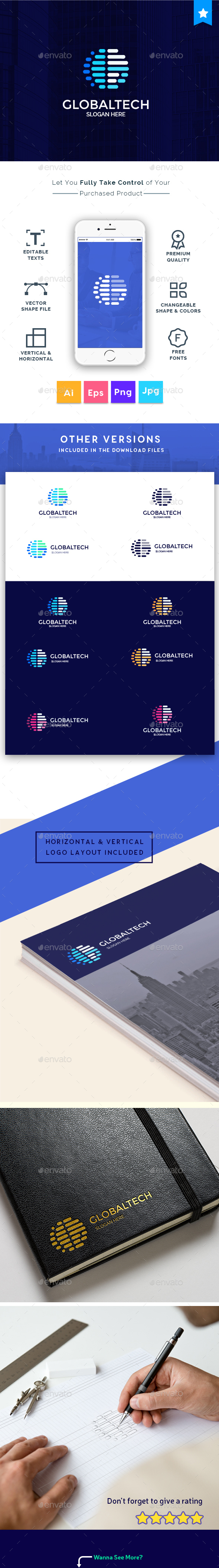 Global Technology - Consultant Company Creative Letter G Logo Template - Company Logo Templates