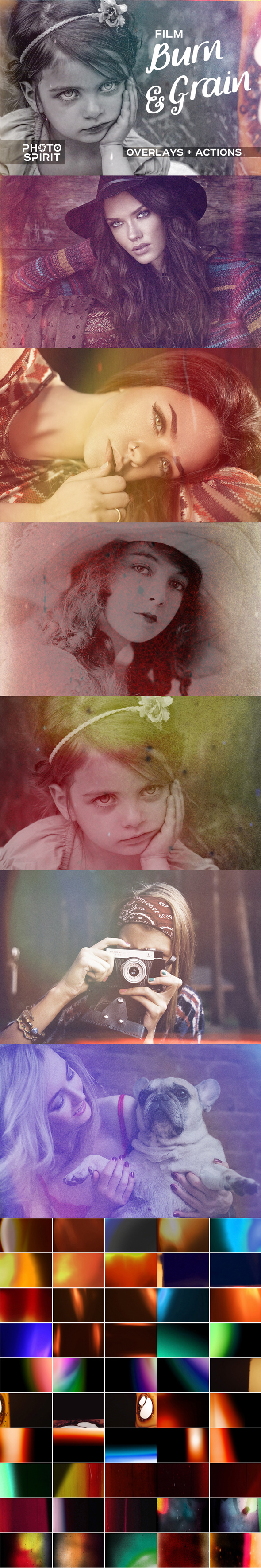 Film Burn & Grain Overlay Effect - Photo Effects Actions