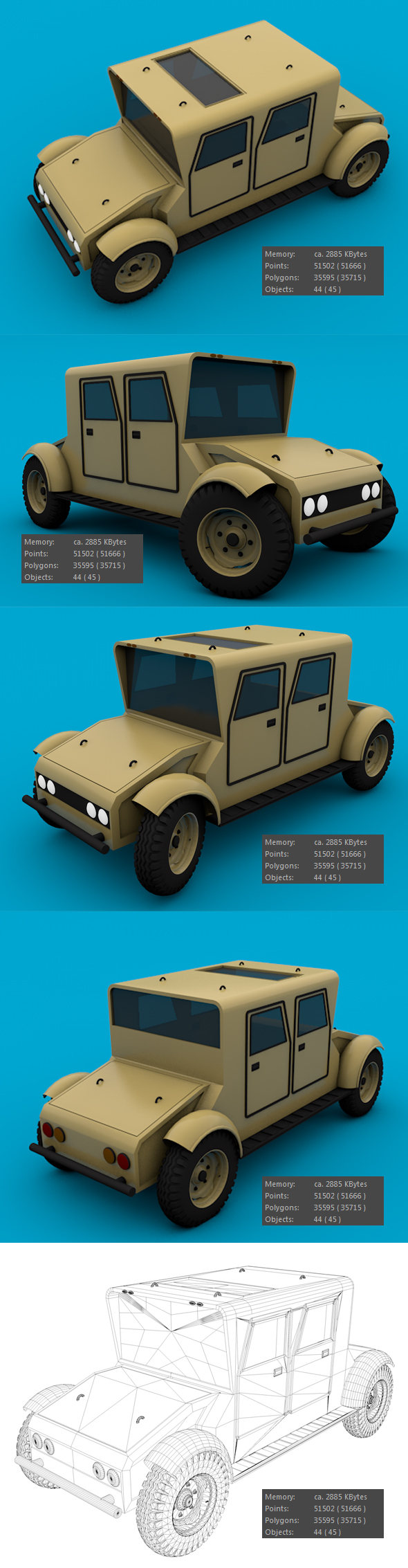Hummer car - 3Docean 21073286